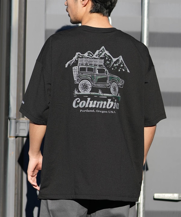 Columbia コロンビア 半袖 Tシャツ メンズ バックプリント 吸湿速乾 UVカット 水陸両用 PM0938 ムラサキスポーツ限定