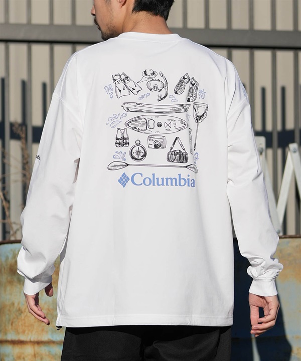 Columbia コロンビア 長袖 Tシャツ ロンT メンズ バックプリント 吸湿速乾 UVカット 水陸両用 PM0946 ムラサキスポーツ限定