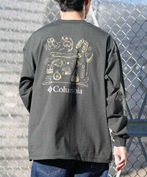 Columbia コロンビア 長袖 Tシャツ ロンT メンズ バックプリント 吸湿速乾 UVカット 水陸両用 PM0946 ムラサキスポーツ限定