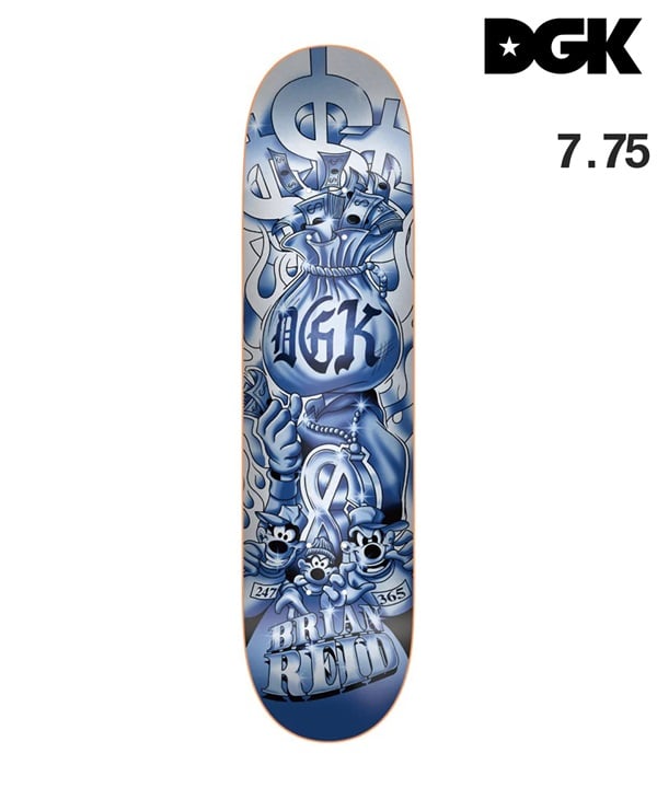 DGK ディージーケー スケートボード デッキ 7.75inch MONEY BAG BRIAN RAID ムラサキスポーツ 初心者