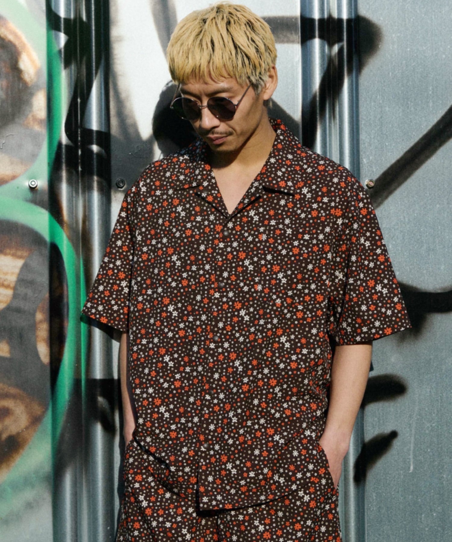 DEAR LAUREL ディアローレル 半袖 シャツ メンズ 水陸両用 VACATION SHIRT DL26S-2403(RED-M)