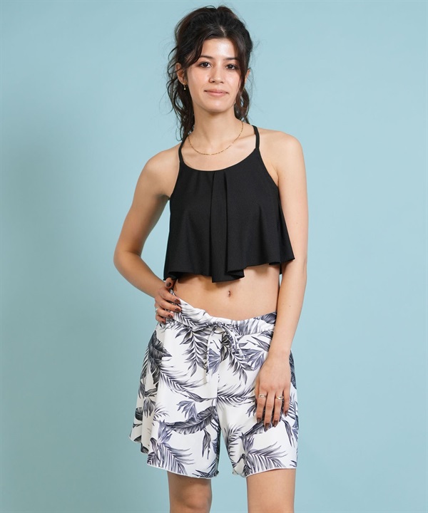 Beach Queen ビーチクイーン 水着 セット ビキニ レディース 3点セット ロングフリル 413500 ムラサキスポーツ限定