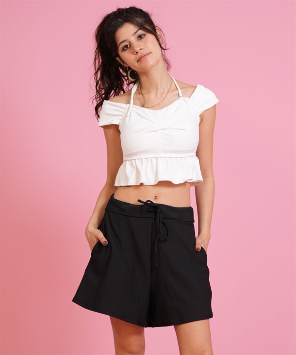 Beach Queen ビーチクイーン 水着 セット ビキニ レディース 3点セット リブ ツイスト 413520 ムラサキスポーツ限定