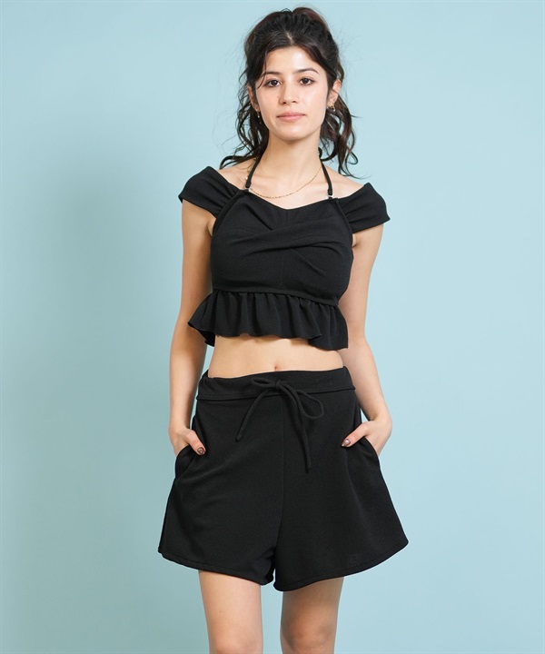 Beach Queen ビーチクイーン 水着 セット ビキニ レディース 3点セット ジャガード ツイスト 413530 ムラサキスポーツ限定