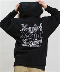 X-GIRL エックスガール ジップアップ パーカー レディース バックロゴ 裏毛 105254012027 ムラサキスポーツ限定(BLACK-S)