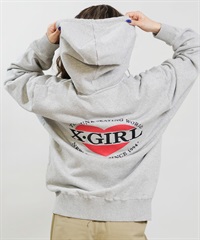 X-GIRL エックスガール ジップアップ パーカー レディース オーバーサイズ HEART LG ZIP SWT HD 105254012028(ASH-S)