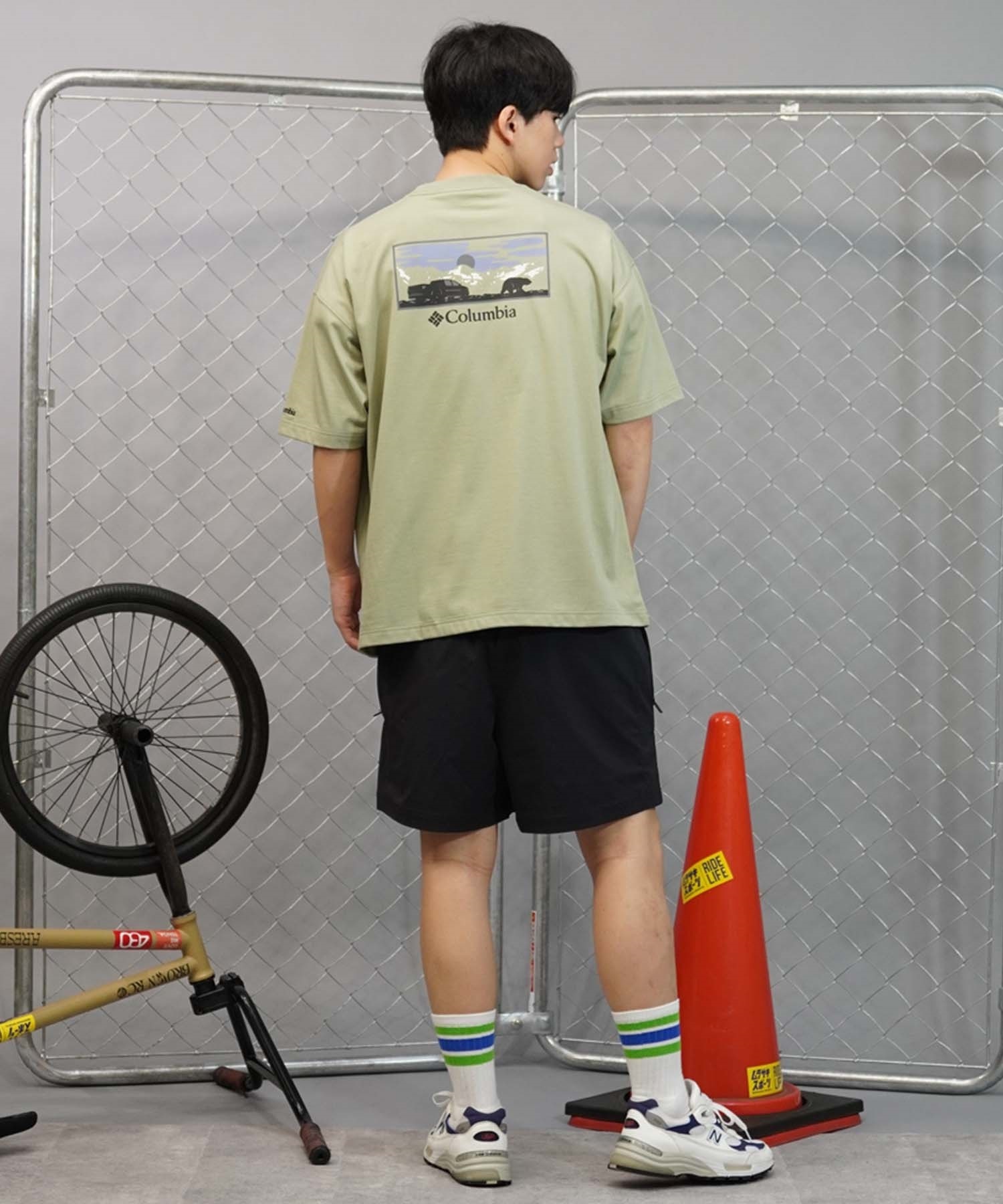 【ムラサキスポーツ限定】columbia コロンビア メンズ オーバーサイズ Tシャツ 半袖T UVケア バックプリント PM4502(348-M)