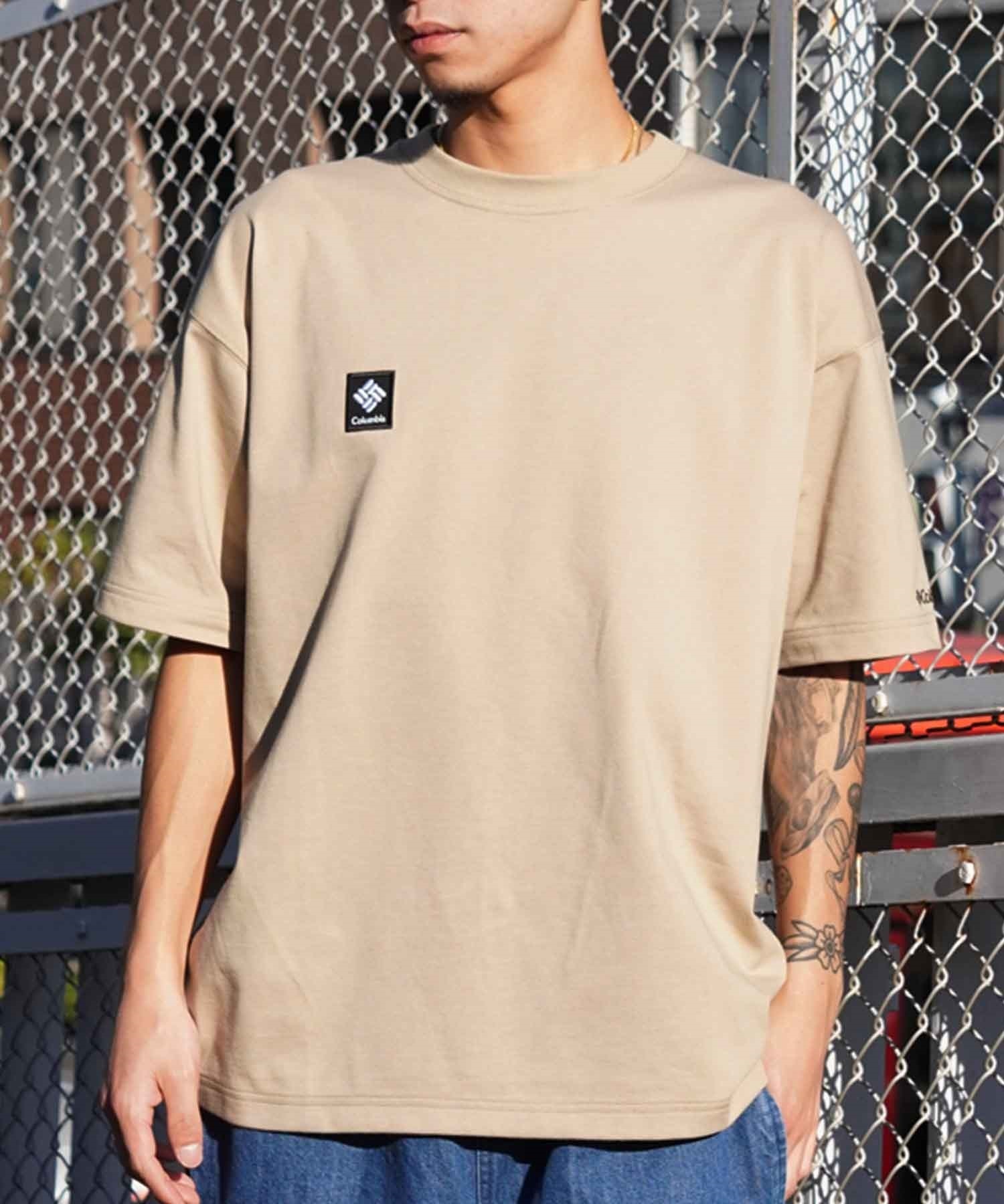 【ムラサキスポーツ限定】columbia コロンビア メンズ オーバーサイズ Tシャツ 半袖T UVケア バックプリント PM4502(266-M)