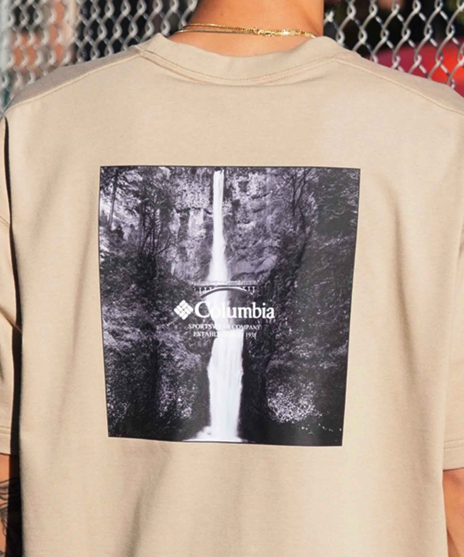 【ムラサキスポーツ限定】columbia コロンビア メンズ オーバーサイズ Tシャツ 半袖T UVケア バックプリント PM4502(266-M)