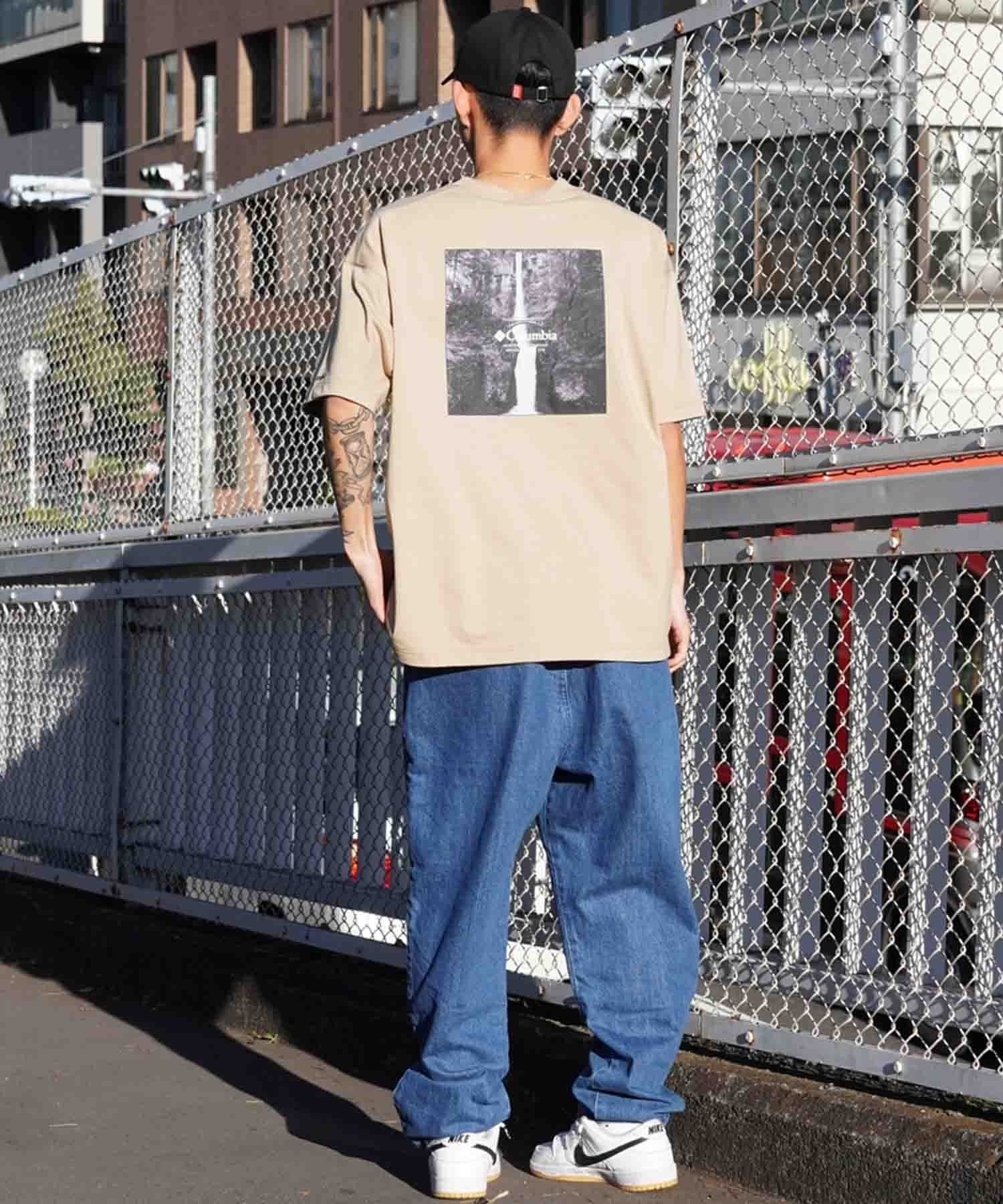 【ムラサキスポーツ限定】columbia コロンビア メンズ オーバーサイズ Tシャツ 半袖T UVケア バックプリント PM4502(266-M)