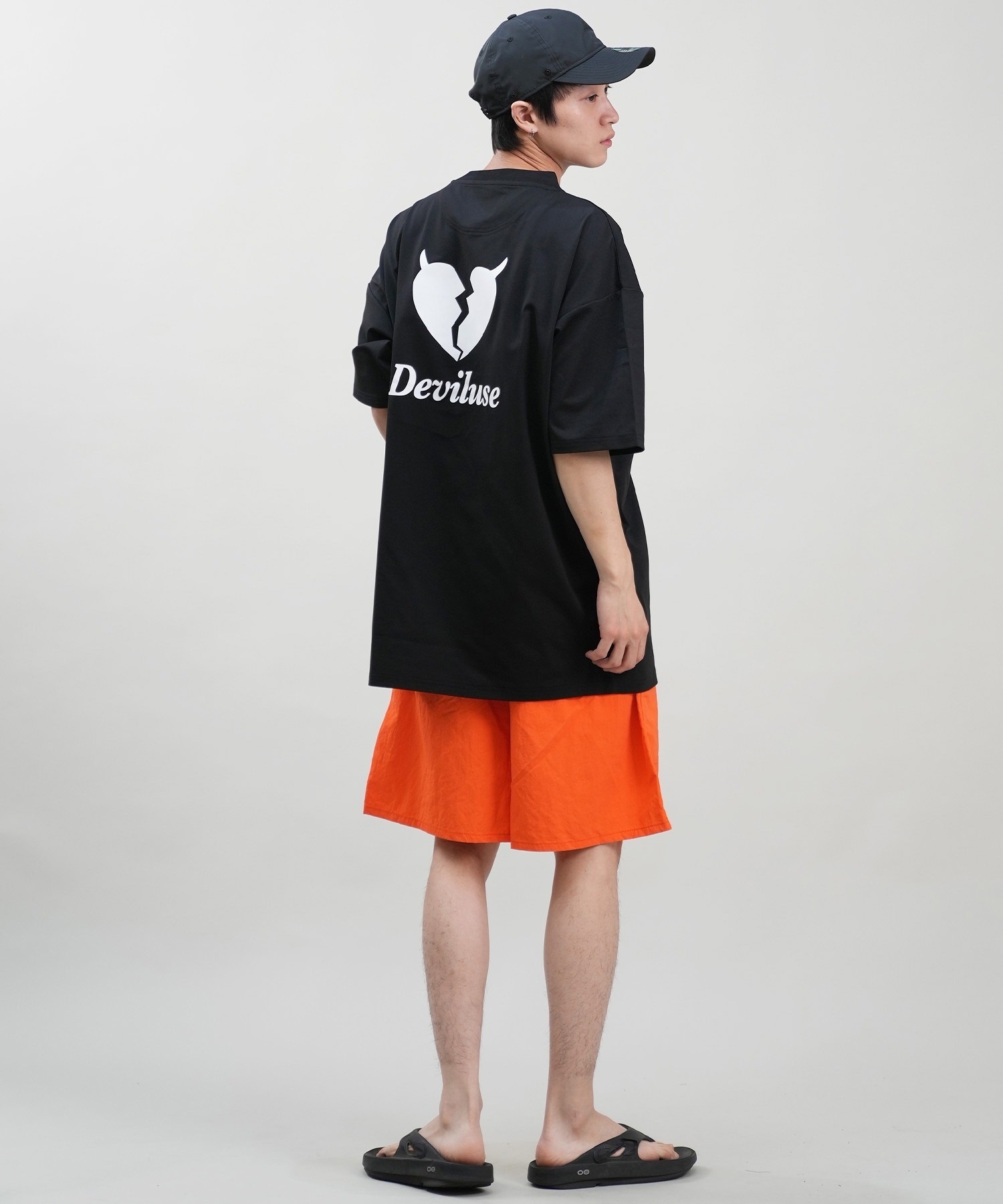 DEVILUSE デビルユース メンズ ラッシュガード 半袖 Tシャツ オーバーサイズ 水陸両用 ムラサキスポーツ限定 243OO1ST303DU(WHT-M)