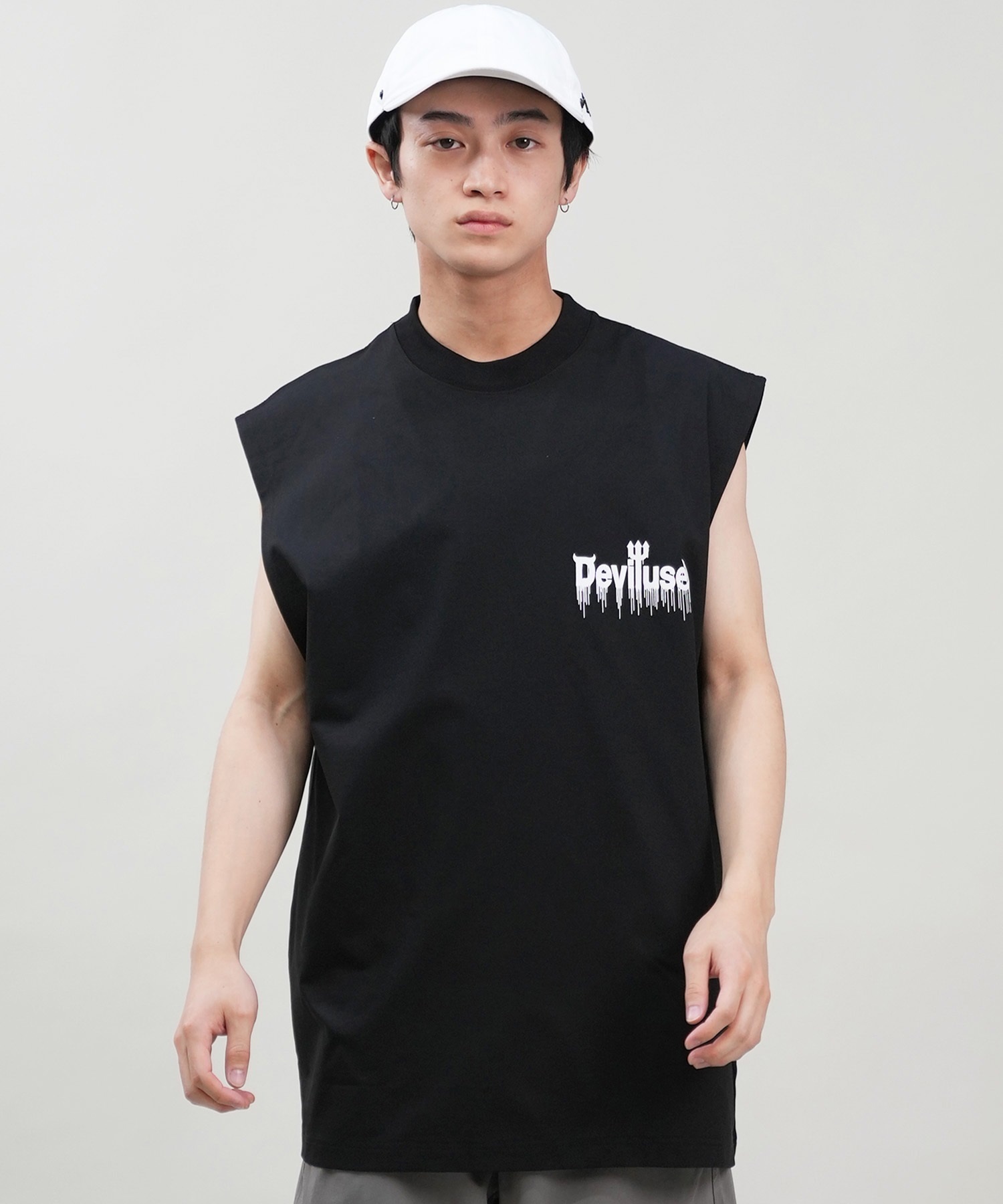 DEVILUSE デビルユース メンズ ラッシュガード ノースリーブ タンクトップ 水陸両用 ムラサキスポーツ限定 243OO1ST305DU(WHT-M)