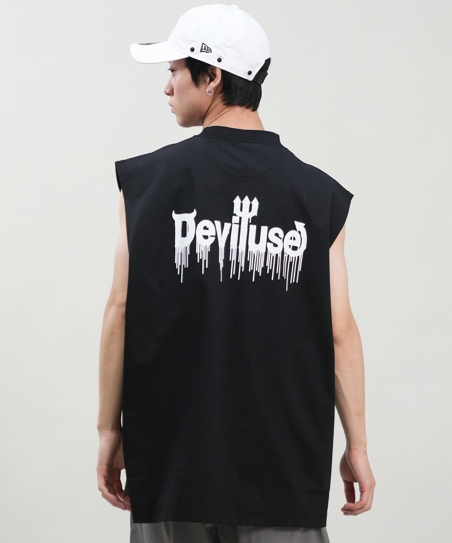 DEVILUSE デビルユース メンズ ラッシュガード ノースリーブ タンクトップ 水陸両用 ムラサキスポーツ限定 243OO1ST305DU(WHT-M)