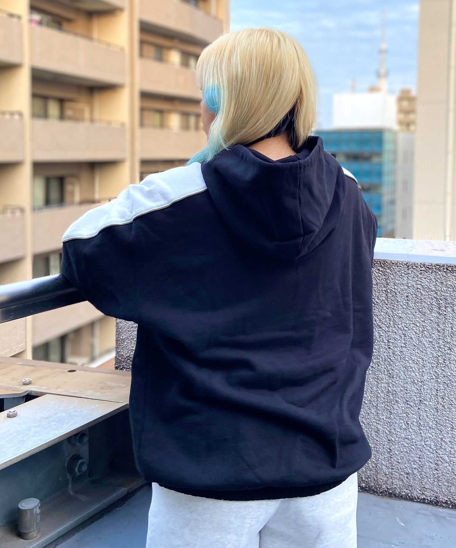 X-GIRL/エックスガール  CONTRAST COLOR SWEAT HOODIE レディース プルオーバー パーカー 105233012022(WHITE-M)