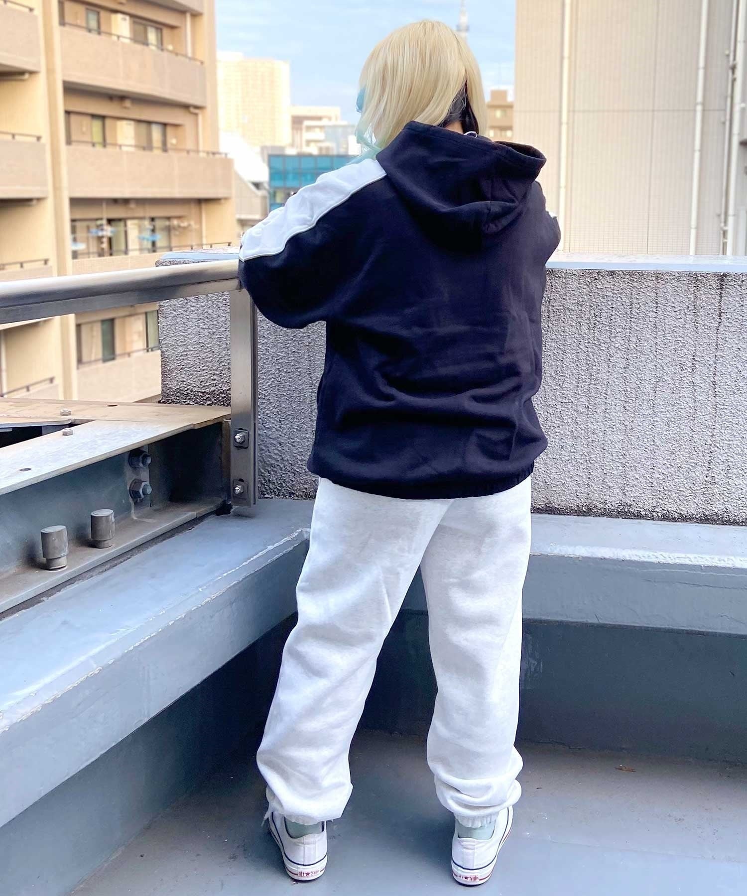 X-GIRL/エックスガール  CONTRAST COLOR SWEAT HOODIE レディース プルオーバー パーカー 105233012022(WHITE-M)