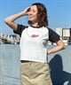 X-girl/エックスガール EMBROIDERYLOGO RAGLAN BABY TEE 105242011039 レディース  Tシャツ ムラサキスポーツ限定(WHITE-S)