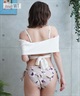 LAETITIA レリッタ 水着 レディース  オフショルダー 花柄 ショートパンツ 3点セット 441401(WT-9)