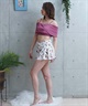 LAETITIA レリッタ 水着 レディース  オフショルダー 花柄 ショートパンツ 3点セット 441401(WT-9)
