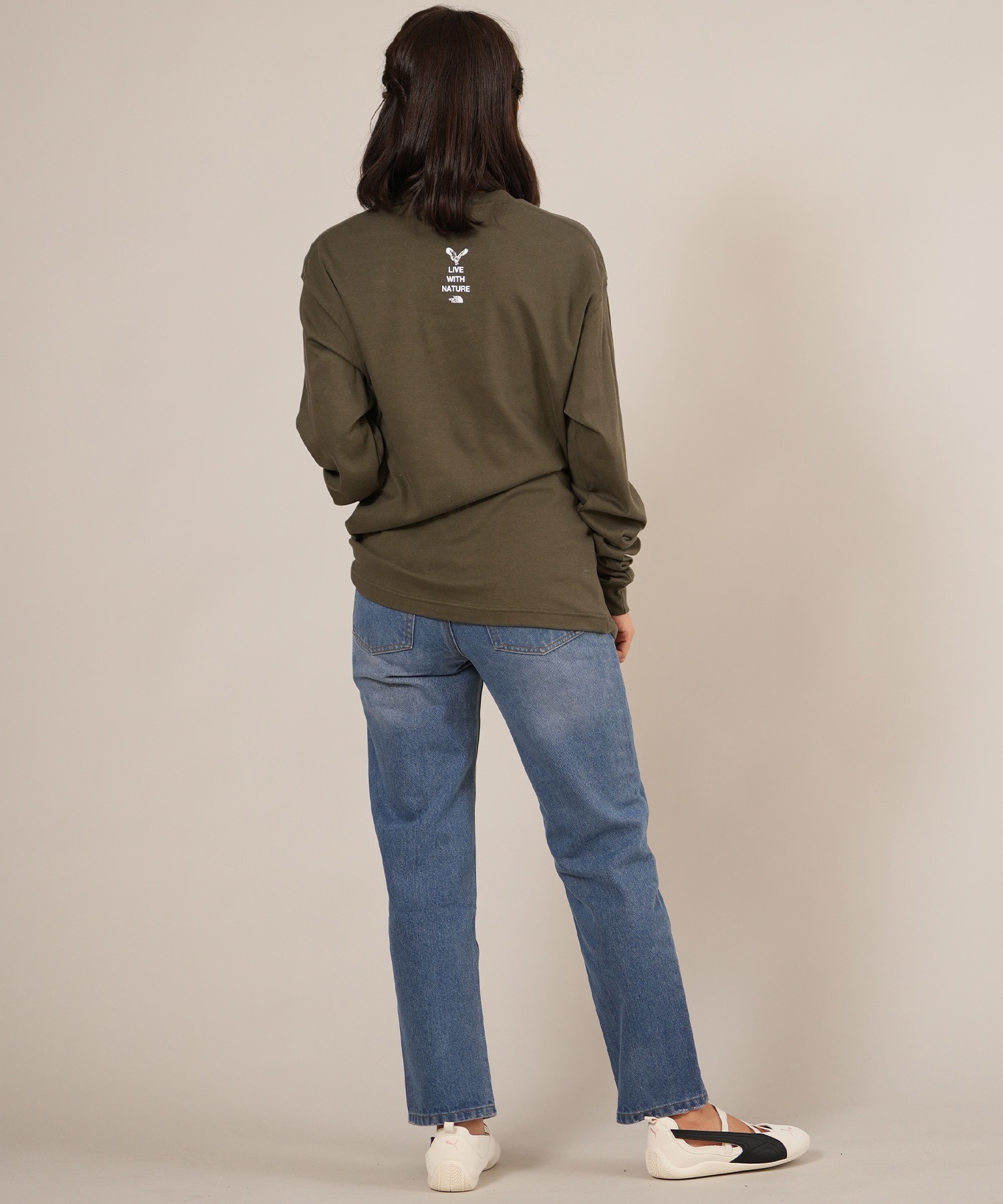 THE NORTH FACE ザ・ノース・フェイス 長袖 Tシャツ ロンT レディース 無地 ワンポイント ロゴ ロングスリーブズーピッカーティー NT82536(AG-S)