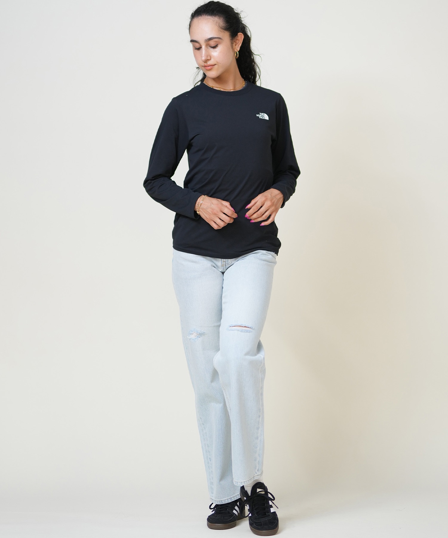 THE NORTH FACE ザ・ノース・フェイス 長袖 Tシャツ ロンT レディース バックプリント ロゴ L S ES Climbing Logo Tee NTW82584(K-M)