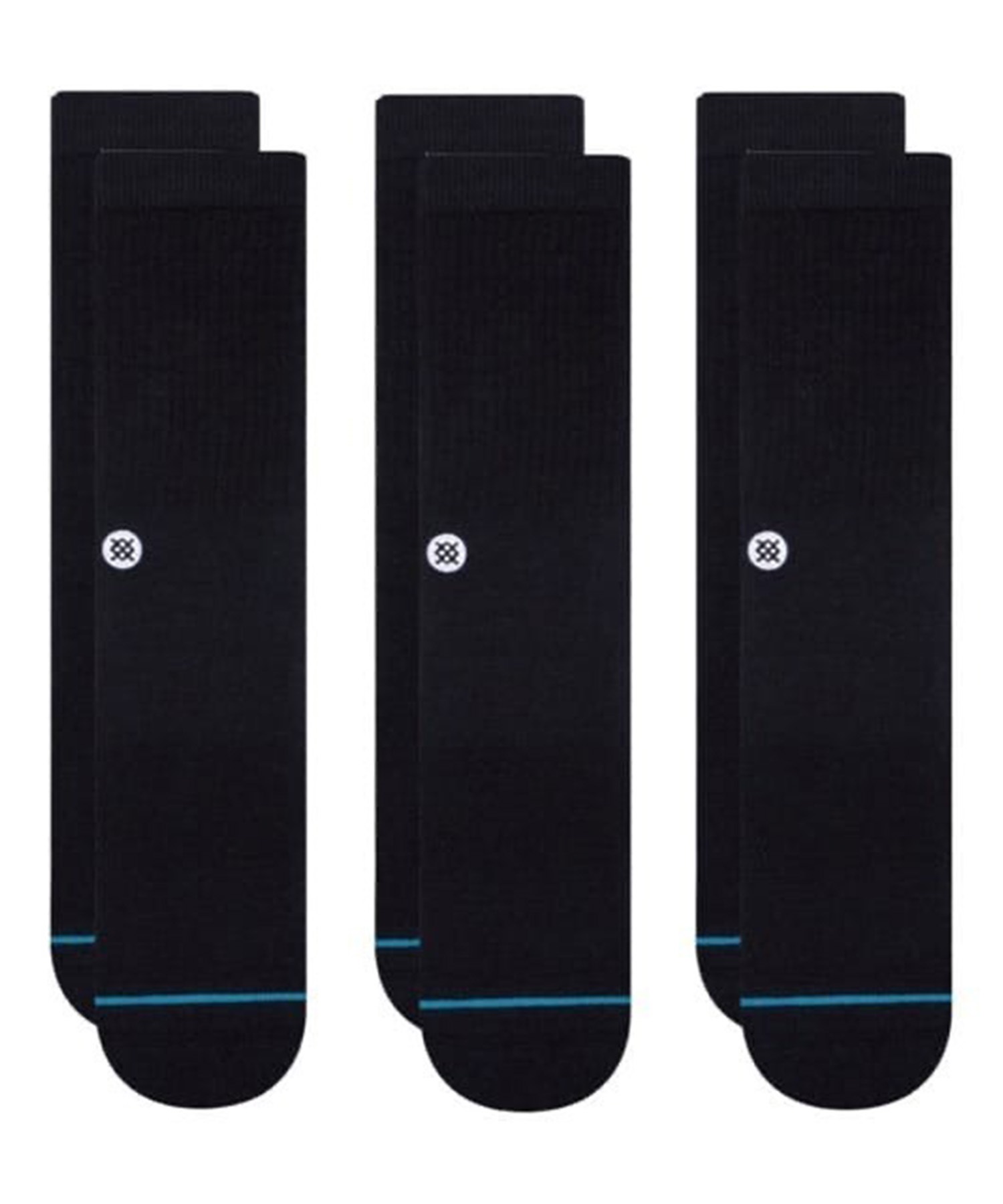 STANCE スタンス ソックス 靴下 ロゴ クルー丈 無地 ICON 3 PACK M556D18ICP#BLK(BLK-L)