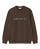 Carhartt WIP カーハートダブリューアイピー トレーナー スウェット メンズ クルーネック ロゴ 刺繍 裏起毛 CARHARTT SWEAT I030546(BLACK-S)