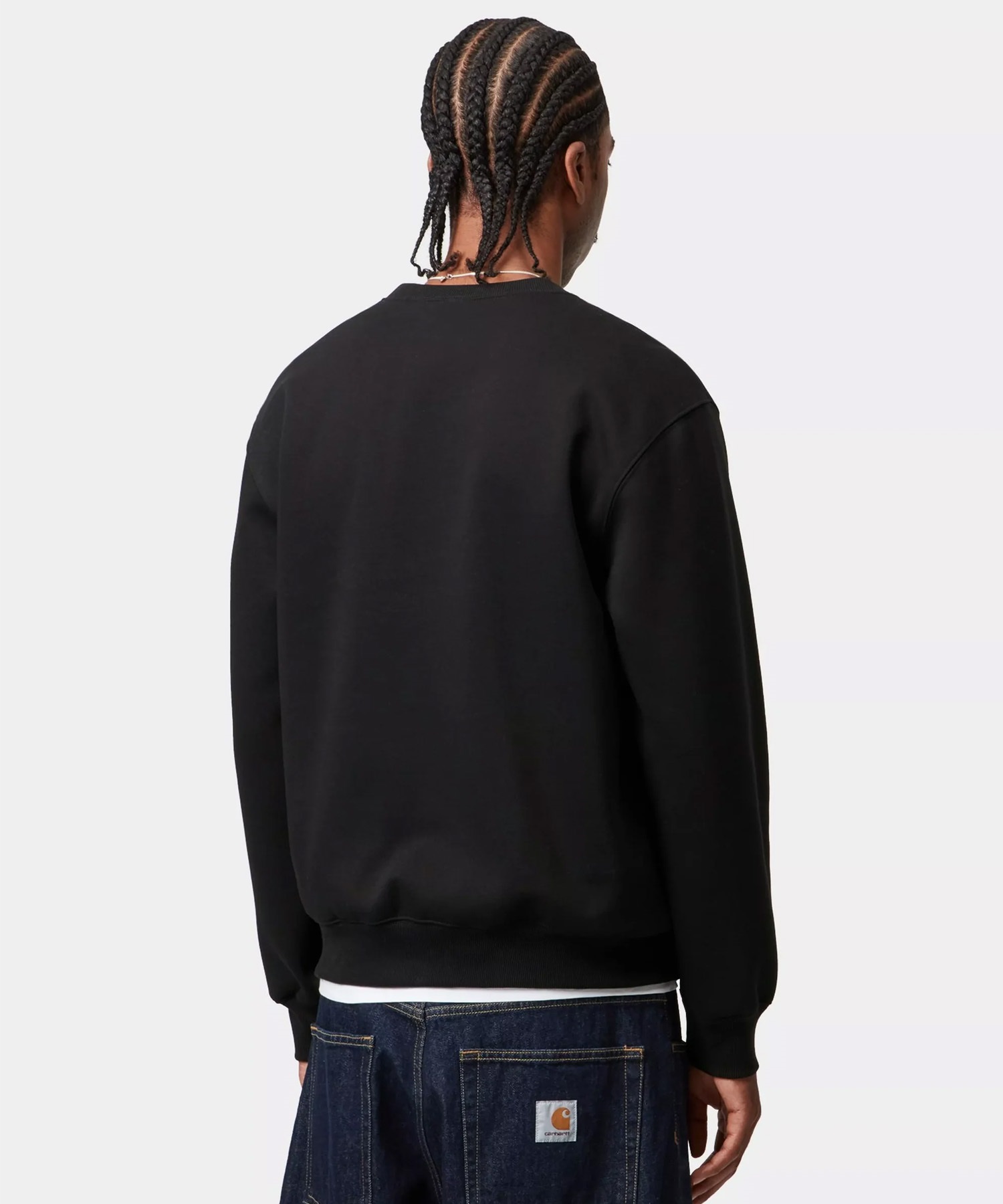 Carhartt WIP カーハートダブリューアイピー トレーナー スウェット メンズ クルーネック ロゴ 刺繍 裏起毛 CARHARTT SWEAT I030546(BLACK-S)