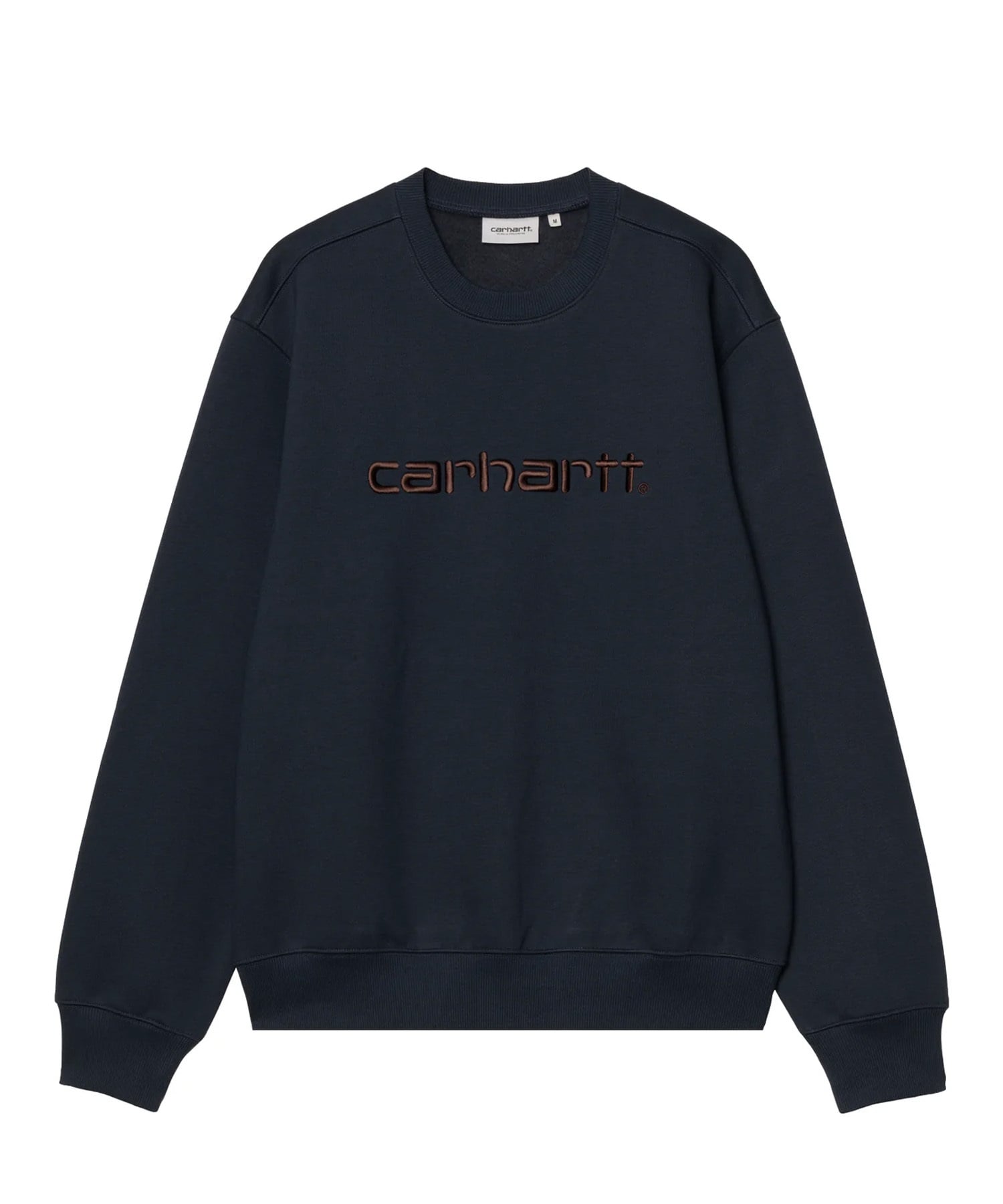Carhartt WIP カーハートダブリューアイピー トレーナー スウェット メンズ クルーネック ロゴ 刺繍 裏起毛 CARHARTT SWEAT I030546(BLACK-S)