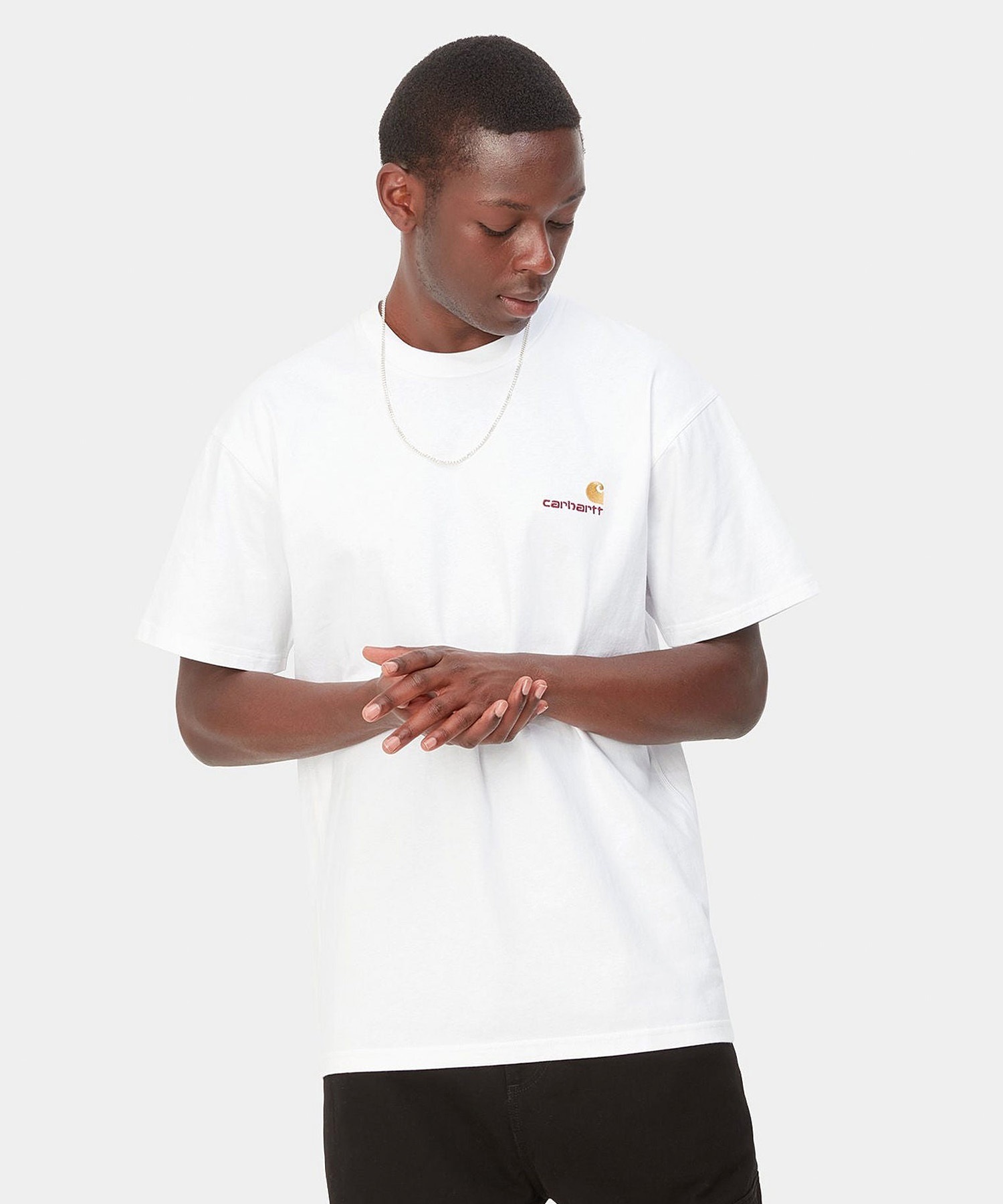 Carhartt WIP カーハートダブリューアイピー 半袖 Tシャツ メンズ ショートスリーブアメリカンスクリプトTシャツ S/S AMERICAN SCRIPT T-SHIRT I029956(WHITE-S)