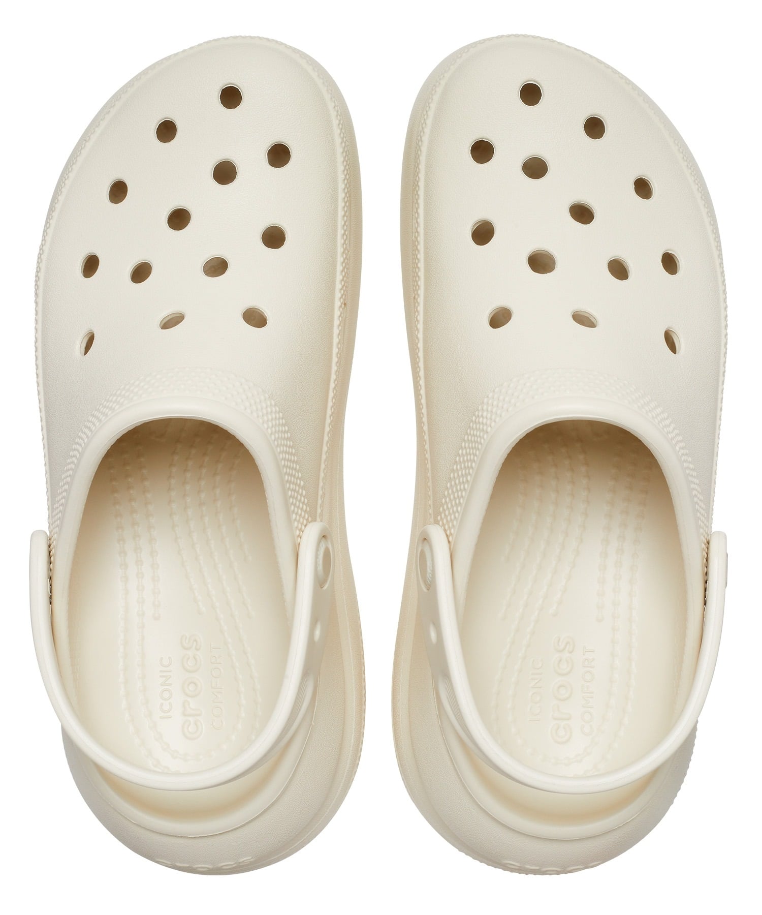 CROCS クロックス シューズ サンダル レディース 厚底 クラッシュ クロッグ CRUSH CLOG 207521-2Y2(BONE-23.0cm)
