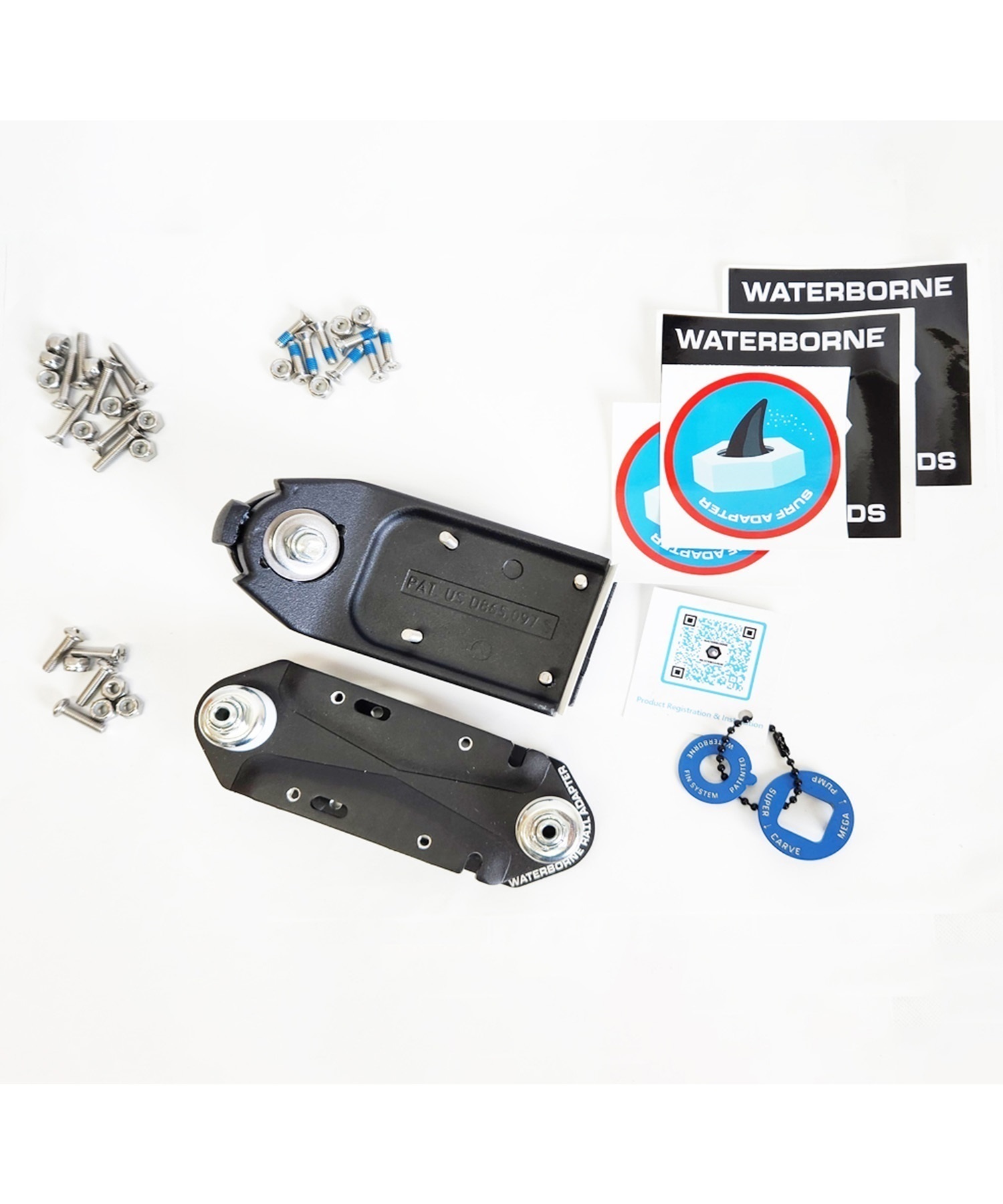 WATERBORNE ウォーターボーン スケートボード サーフ トラック アダプター FIN SYSTEM SURF AND RAIL ADAPTER ムラサキスポーツ(BK-ONE)