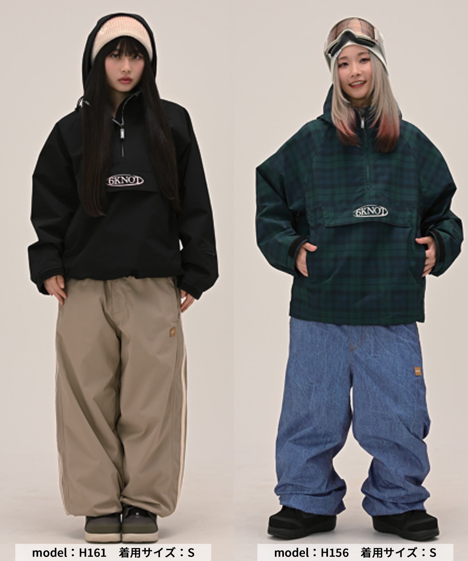 6KNOT シックスノット CHECK スノーボード ウェア ジャケット レディース ムラサキスポーツ 25-26モデル LL C28【2526】(BLACK-S)