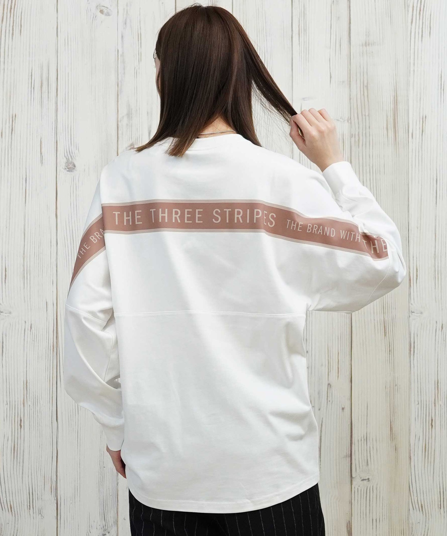 adidas アディダス 長袖 Tシャツ ロンT レディース バックテープ CX380(BK-M)