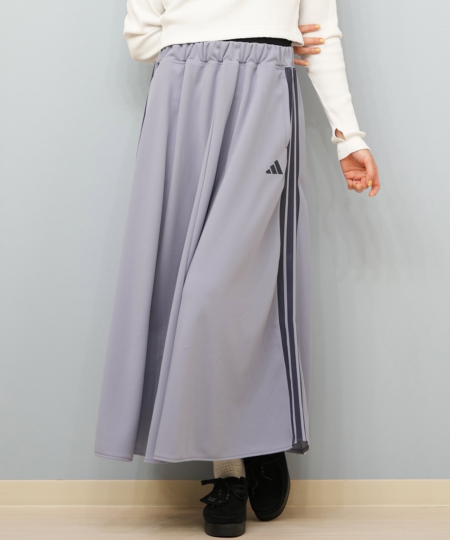 adidas アディダス スカート レディース フレアスカート 3ストライプス SH903(BE/PK-S)