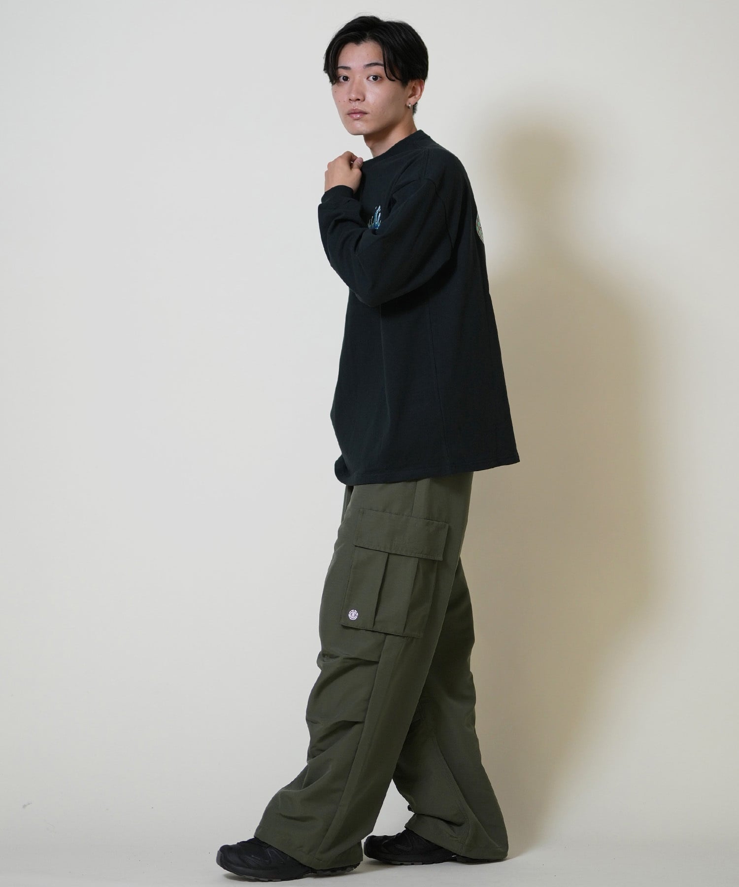 ELEMENT エレメント ロングパンツ メンズ ワイド カーゴパンツ SHOD PANTS CA05 BF022-709(FBK-M)