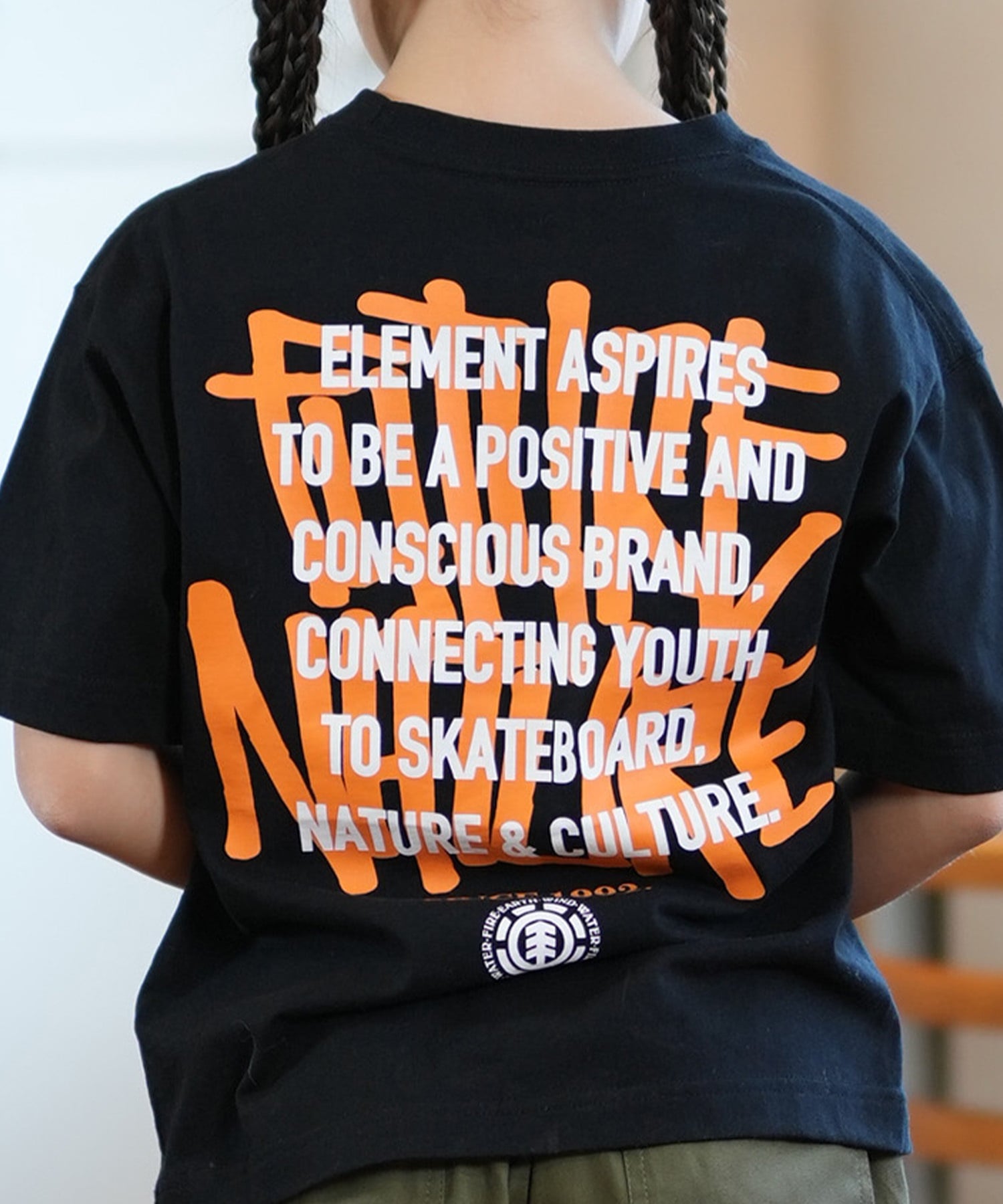 ELEMENT エレメント Tシャツ キッズ 半袖 バックプリント LAYER TAGGING SS YOUTH BF025-232(WHT-130cm)