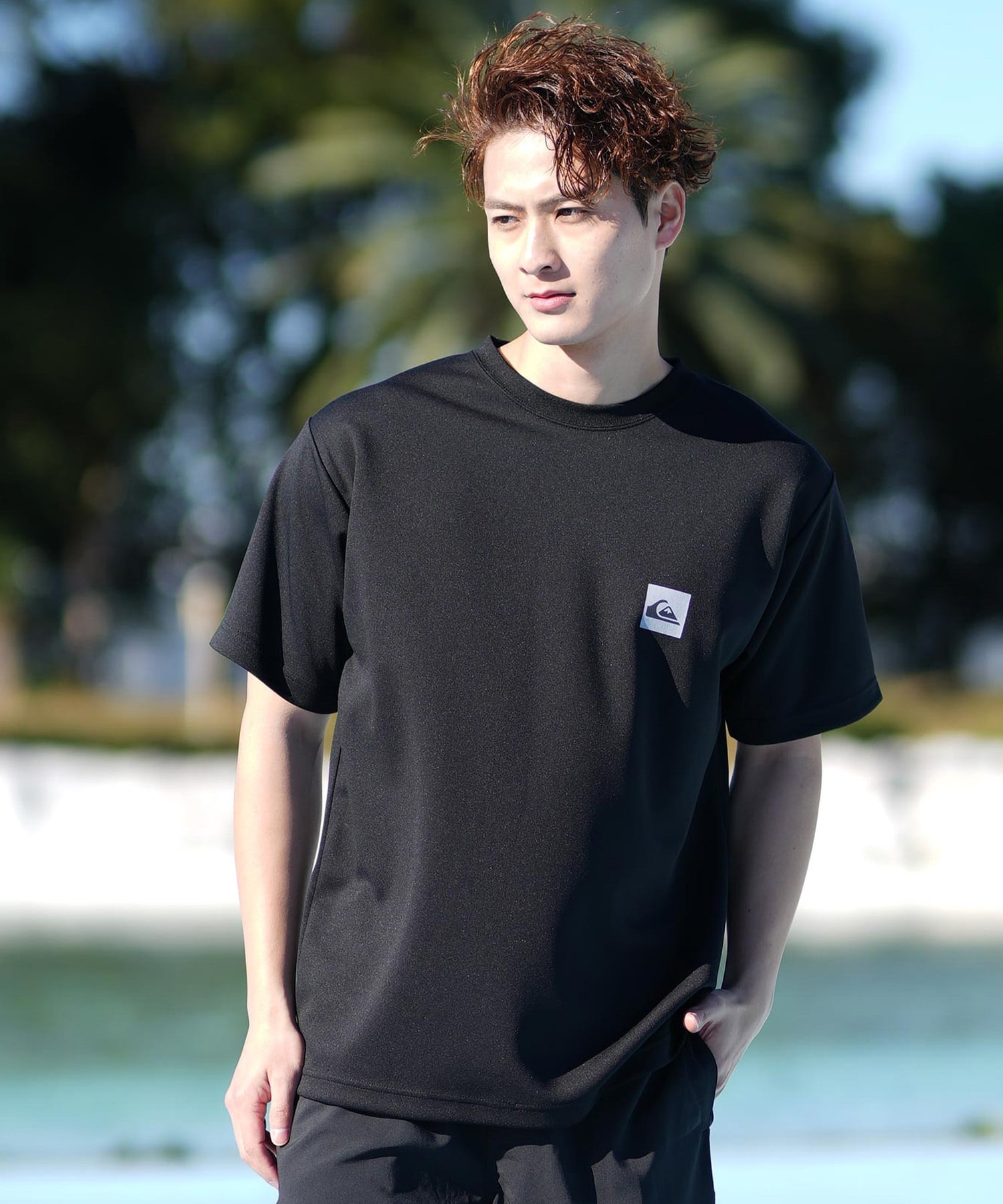 QUIKSILVER クイックシルバー ラッシュガード メンズ 半袖 Tシャツ バックプリント 水陸両用 UVカット QLY251019(WHT-M)