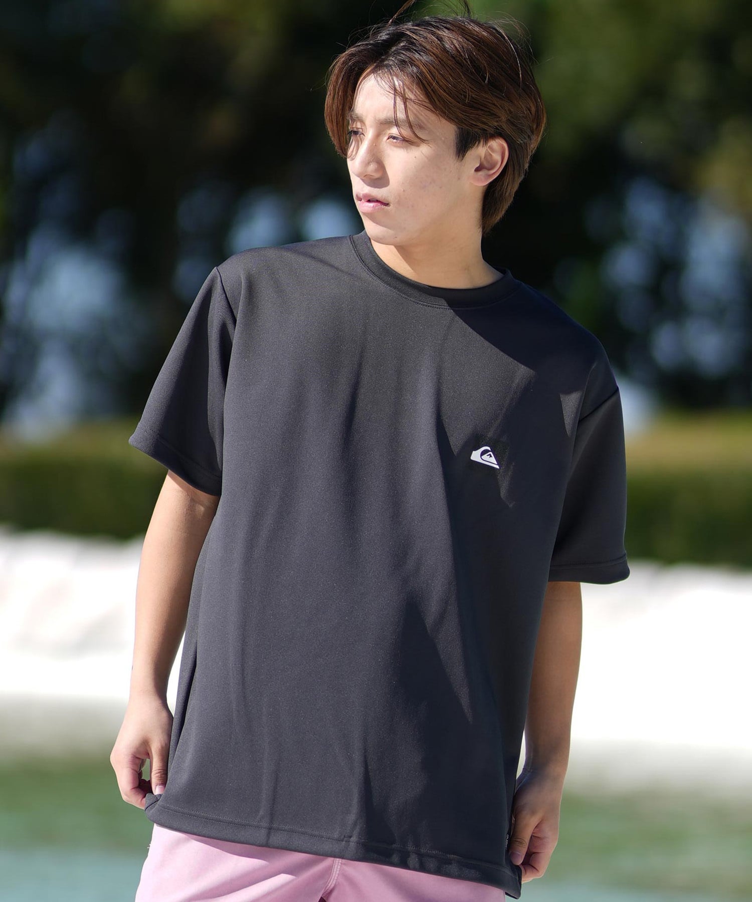 QUIKSILVER クイックシルバー ラッシュガード メンズ 半袖 Tシャツ バックプリント 水陸両用 UVカット QLY251019(WHT-M)