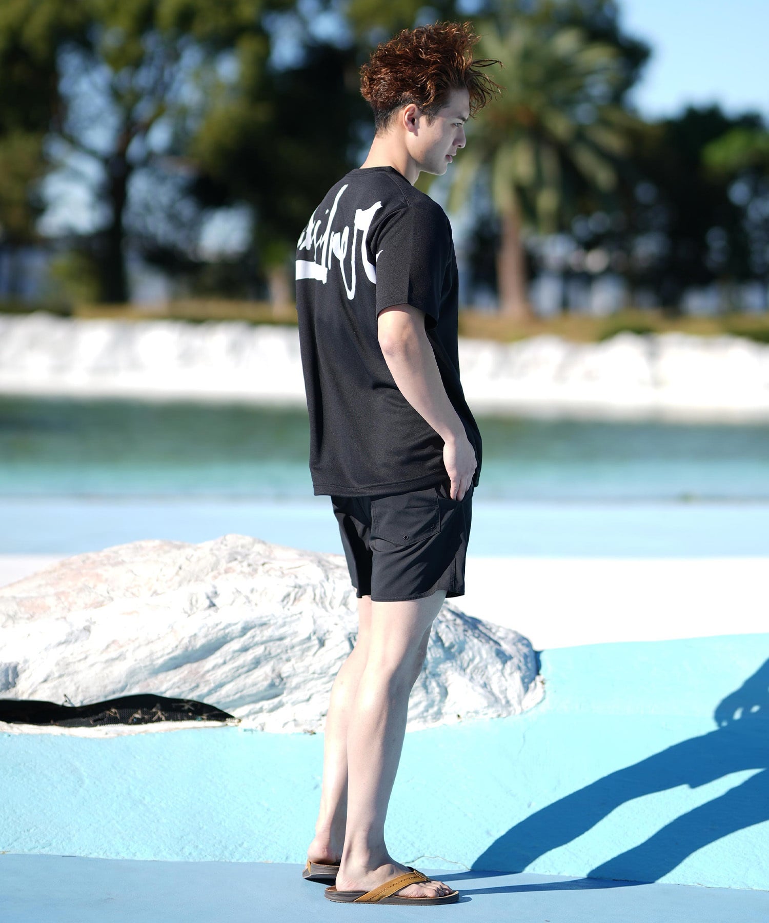 QUIKSILVER クイックシルバー ラッシュガード メンズ 半袖 Tシャツ バックプリント 水陸両用 UVカット QLY251019(WHT-M)