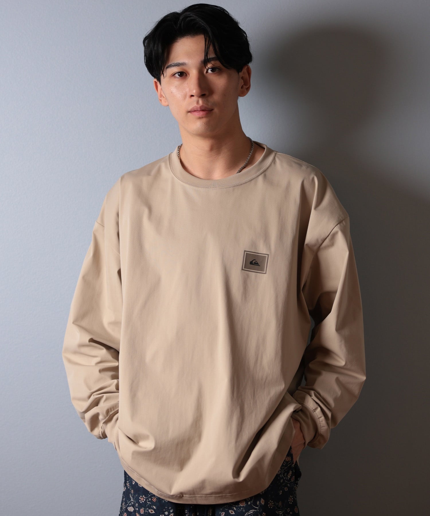 QUIKSILVER クイックシルバー ラッシュガード メンズ 長袖 Tシャツ ロンT バックプリント水陸両用 UVカット QLY251627M ムラサキスポーツ限定(WHT-M)