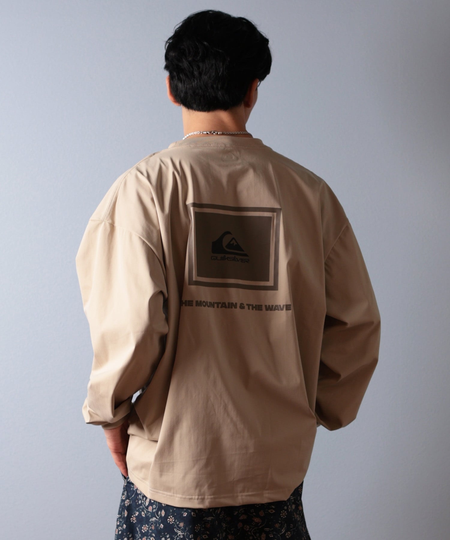 QUIKSILVER クイックシルバー ラッシュガード メンズ 長袖 Tシャツ ロンT バックプリント水陸両用 UVカット QLY251627M ムラサキスポーツ限定(WHT-M)