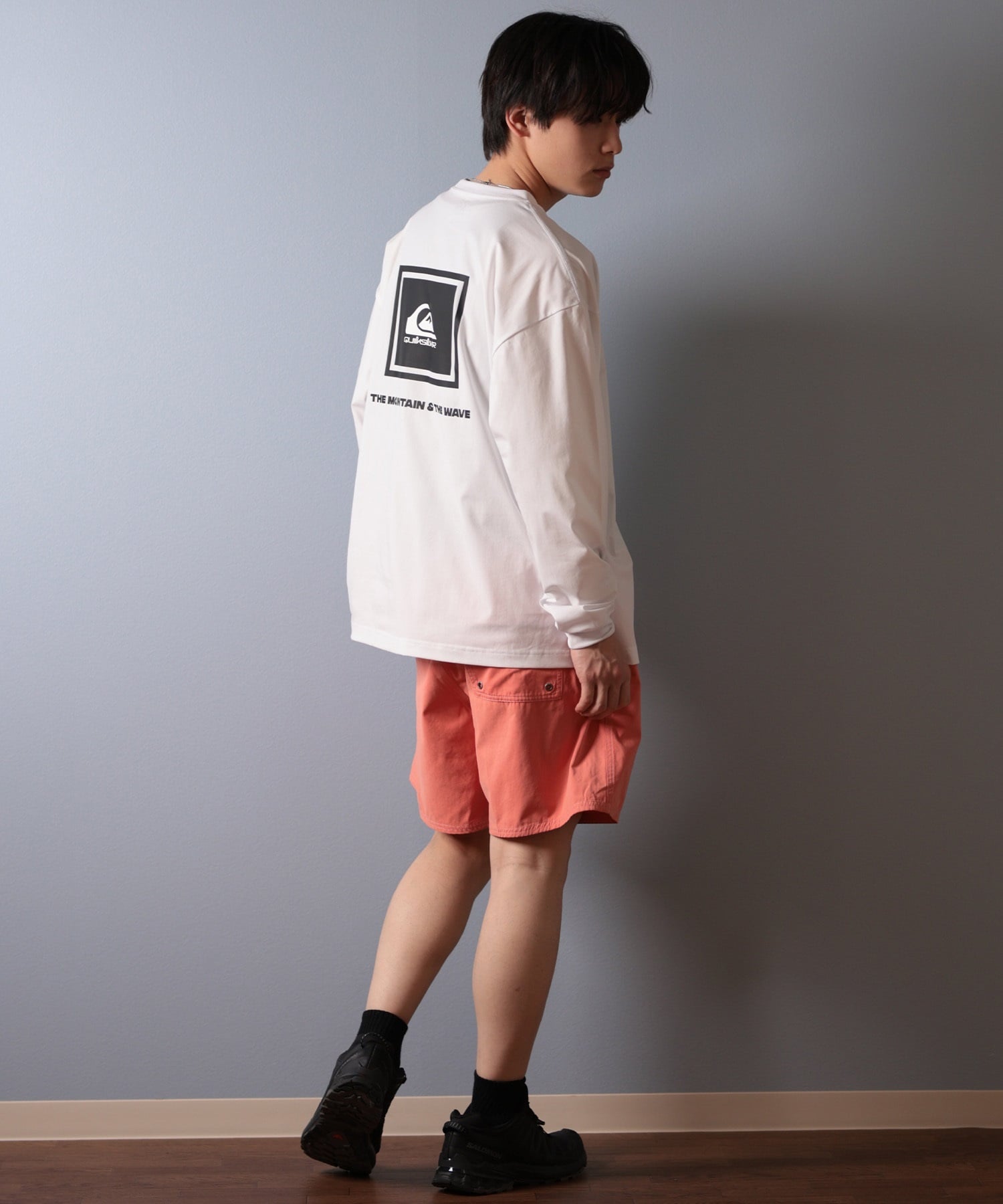 QUIKSILVER クイックシルバー ラッシュガード メンズ 長袖 Tシャツ ロンT バックプリント水陸両用 UVカット QLY251627M ムラサキスポーツ限定(WHT-M)