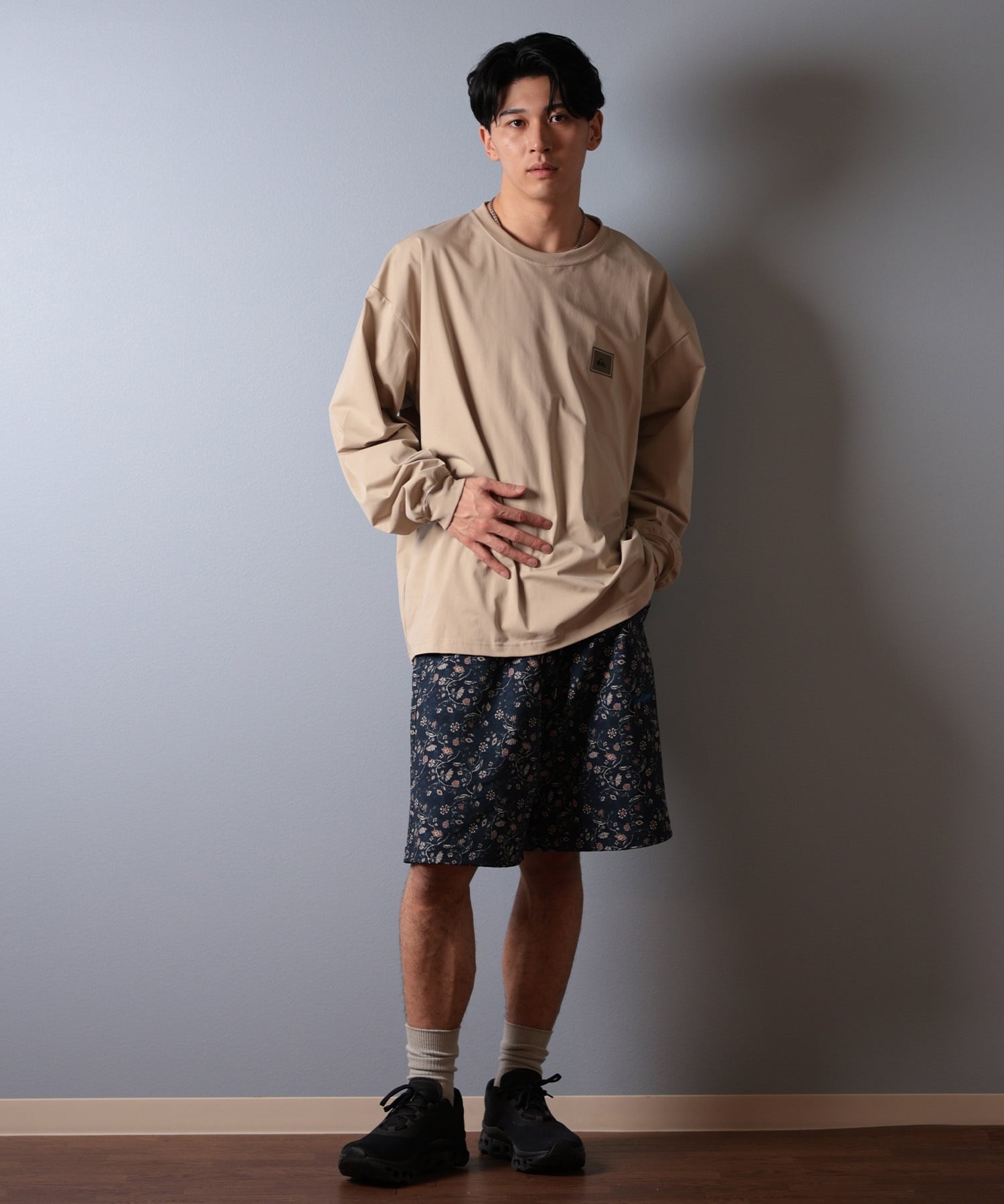 QUIKSILVER クイックシルバー ラッシュガード メンズ 長袖 Tシャツ ロンT バックプリント水陸両用 UVカット QLY251627M ムラサキスポーツ限定(WHT-M)