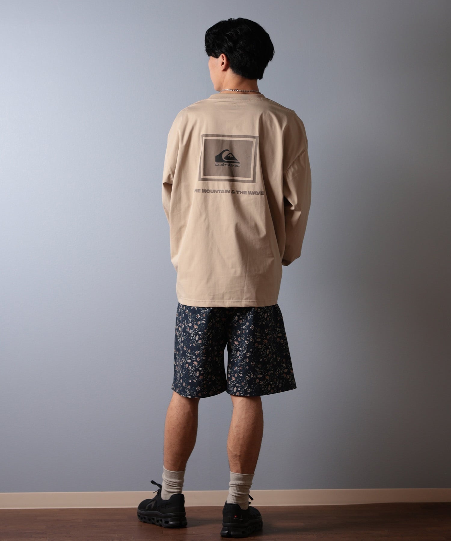 QUIKSILVER クイックシルバー ラッシュガード メンズ 長袖 Tシャツ ロンT バックプリント水陸両用 UVカット QLY251627M ムラサキスポーツ限定(WHT-M)
