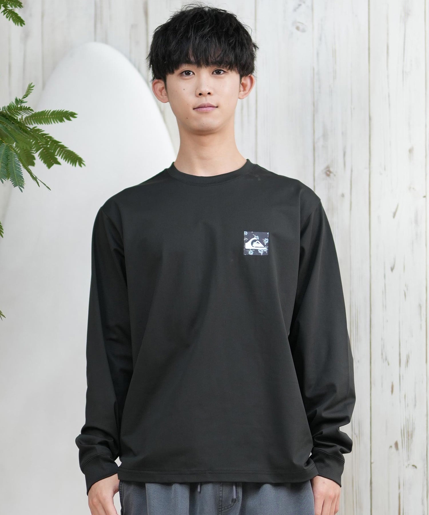 QUIKSILVER クイックシルバー ラッシュガード メンズ 長袖 Tシャツ ロンT バックプリント 水陸両用 UVカット QLY251628M ムラサキスポーツ限定(WHT1-M)