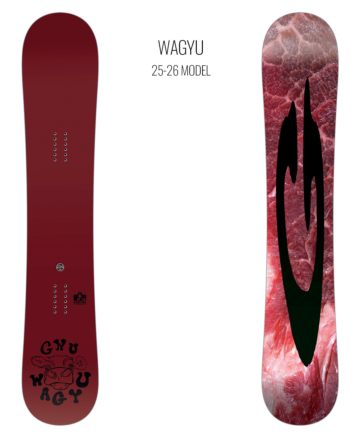 GNU グヌー ワギュウ スノーボード 板 メンズ 25-26 MM A31(RED-155cm)