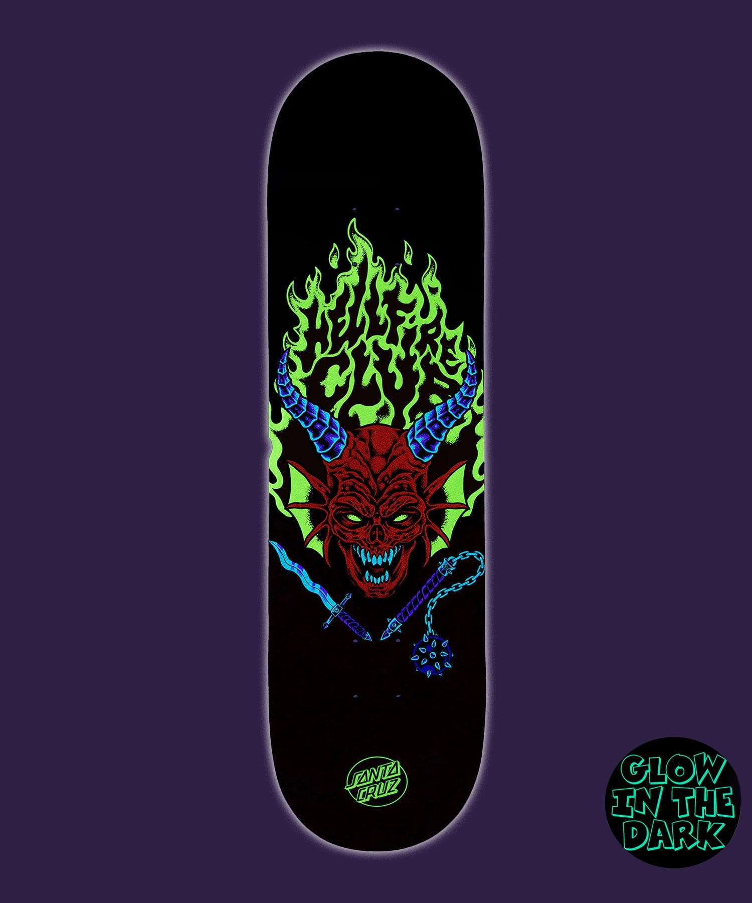 SANTA CRUZ サンタクルーズ スケートボード デッキ STRANGER THINGS 8.25inch HELLFIRE CLUB  海外ドラマ コラボ ムラサキスポーツ(RED-8.25inch)