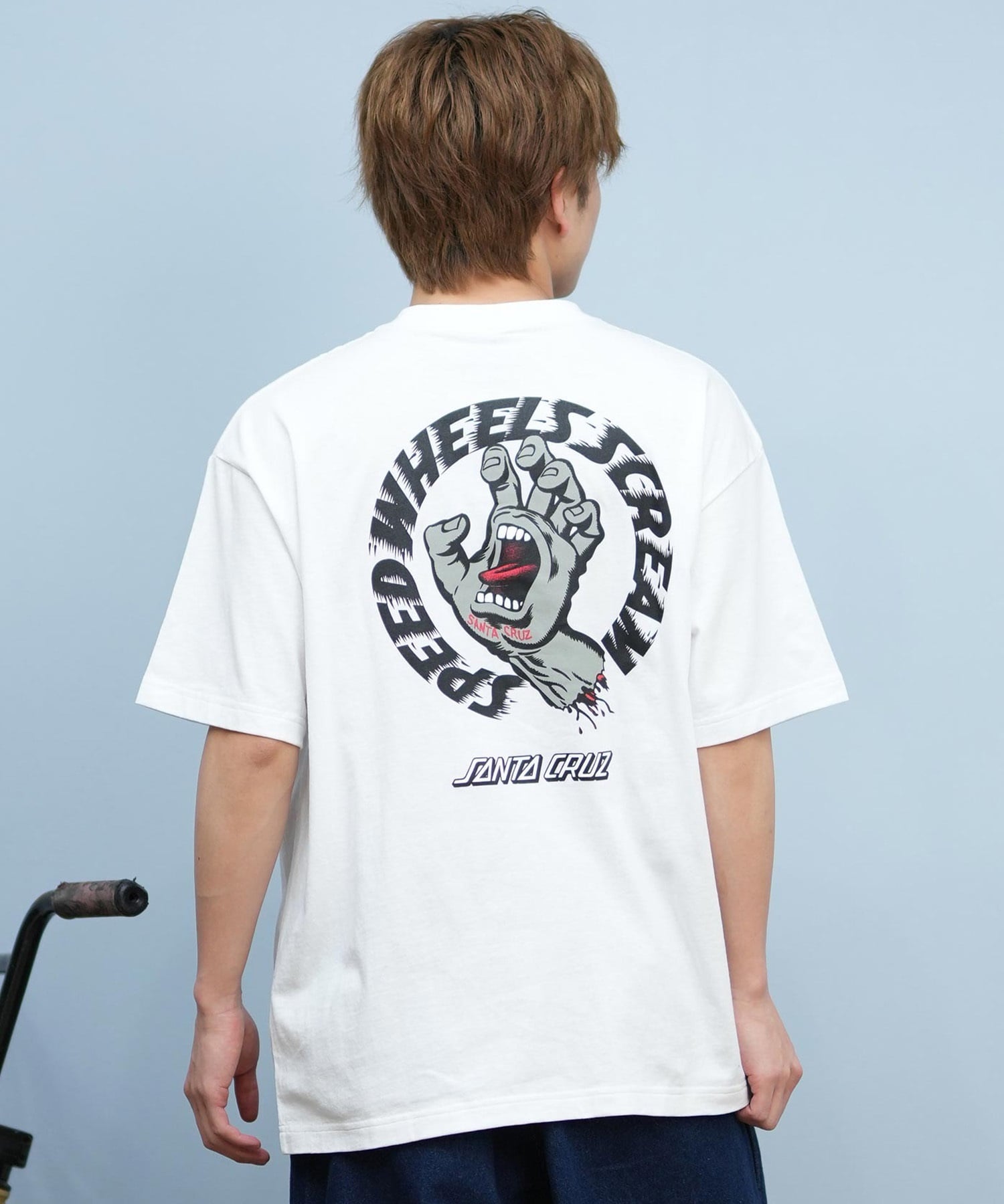 SANTACRUZ サンタクルーズ 半袖 Tシャツ メンズ バックプリント ロゴ スクリーミングハンド 502252401 ムラサキスポーツ限定(WHITE-M)