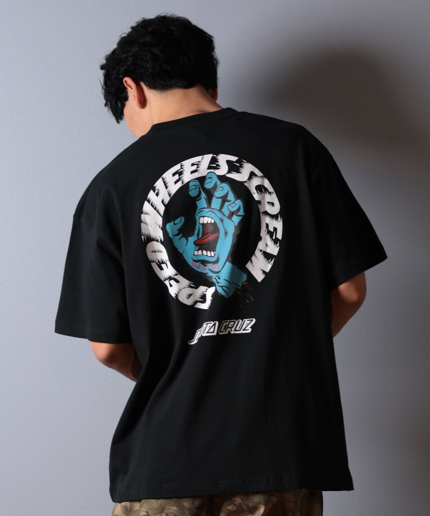SANTACRUZ サンタクルーズ 半袖 Tシャツ メンズ バックプリント ロゴ スクリーミングハンド 502252401 ムラサキスポーツ限定(WHITE-M)
