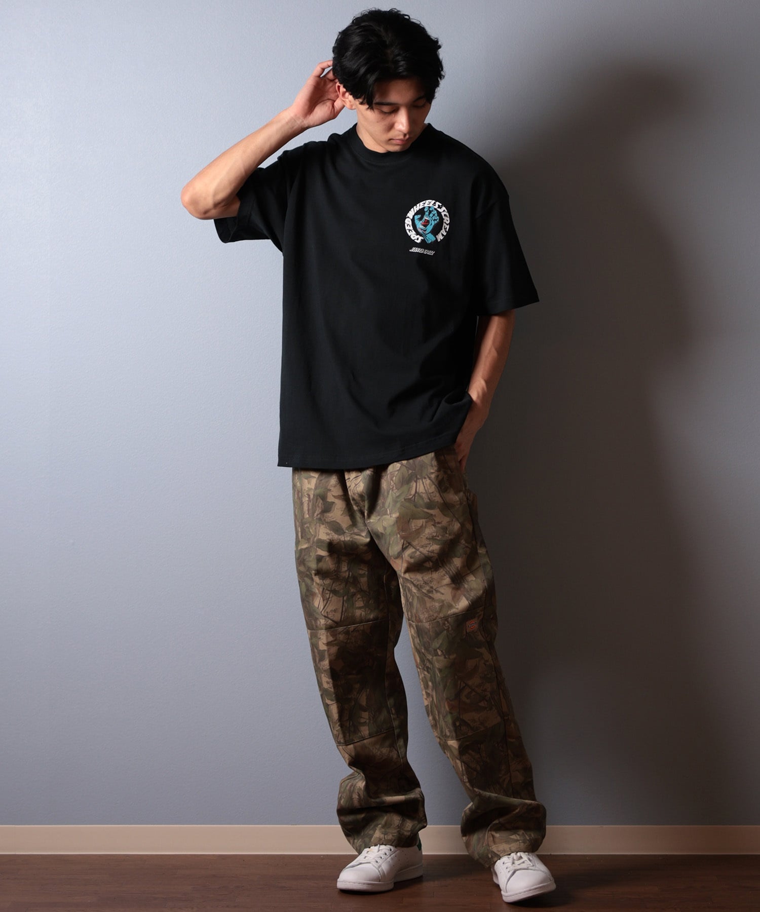 SANTACRUZ サンタクルーズ 半袖 Tシャツ メンズ バックプリント ロゴ スクリーミングハンド 502252401 ムラサキスポーツ限定(WHITE-M)